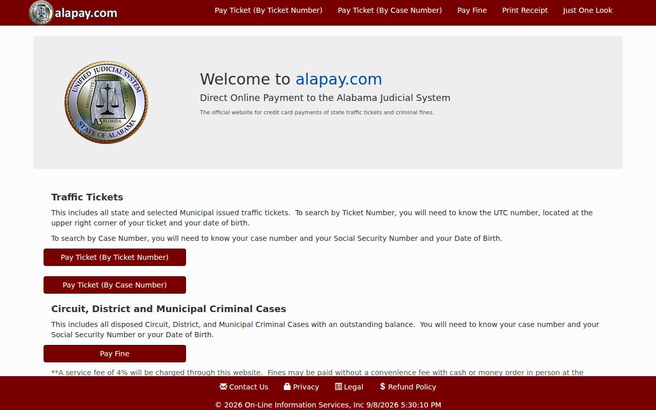 Limestone County traffic warrant AlaPay options